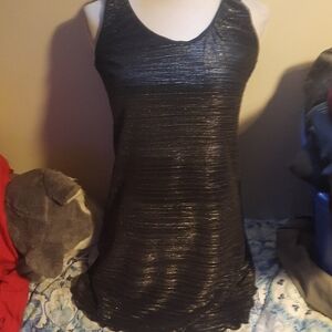 Black Metallic Sleeveless Dress